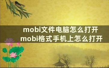 mobi文件电脑怎么打开 mobi格式手机上怎么打开